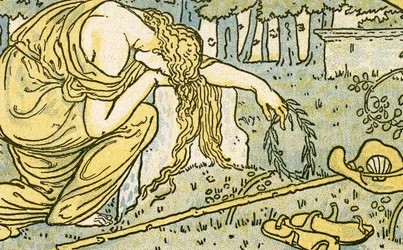 „How Should I Your True Love Know”, pieśń Ofelii z „Hamleta”, akt IV, scena 5, ilustracja z „Pan-Pipes”, Księga starych pieśni w nowej aranżacji iz akompaniamentami Theo. Marziale, publikacje